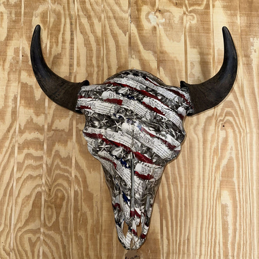 "We the People" Patriotic Bison Skull
